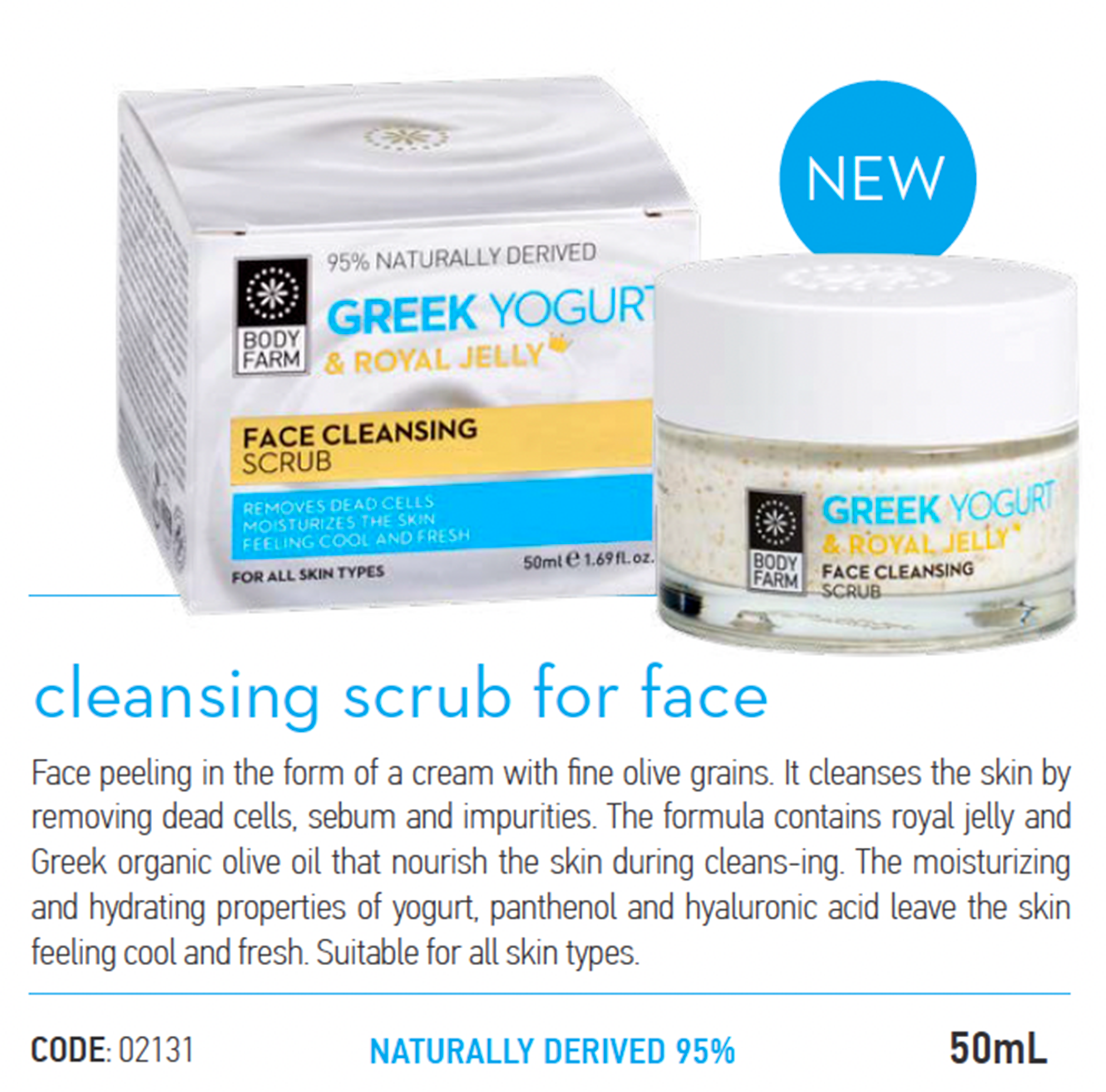 Gezichtsreinigings Scrub - Griekse Yoghurt en Royal Jelly